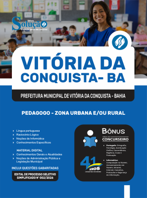 Apostila Prefeitura de Vitória da Conquista - BA 2026 - Pedagogo - Zona Urbana e/ou Rural - Imagem 3